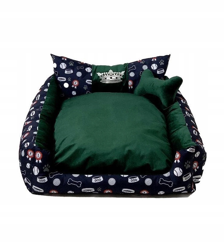 Levně Go Gift Korunka pelíšek pro psa a kočku XL zelená 100x90x18 cm