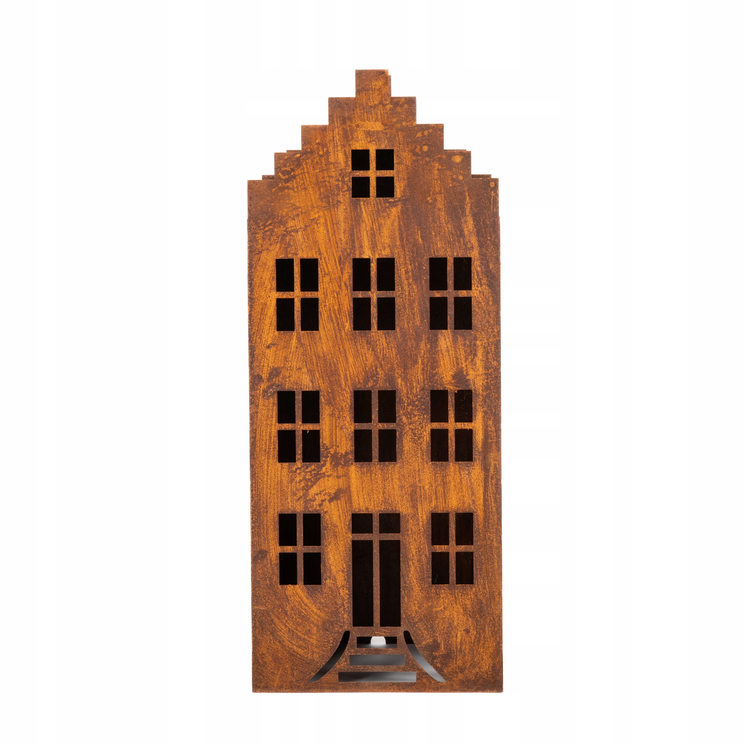 DOMEK LAMPION NA LED SWIECE LATARNIA MAŁY CORTEN LATARENKA RDZAWY