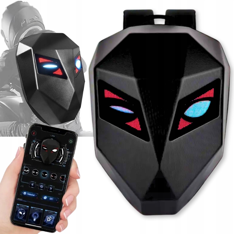 Batoh Na Motorku S Led Očima Voděodolný Motocyklový Na Helmu Bluetooth Displej