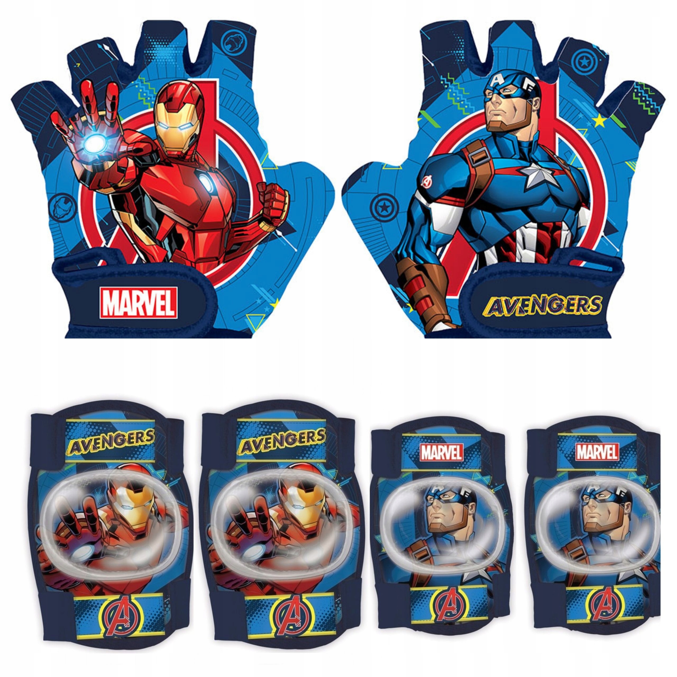 Zestaw Avengers Ochraniacze Na Rower Hulajnoga Łokcie i Kolana Rękawiczki