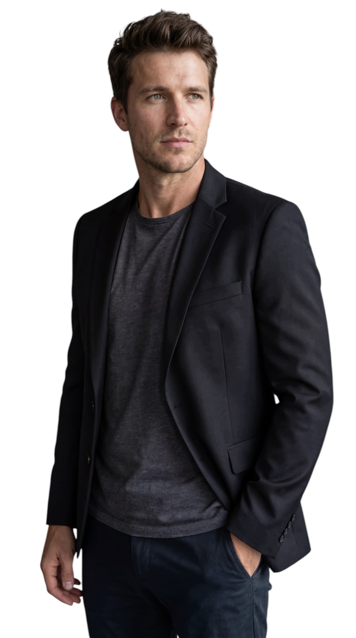 Sako Slim Elegantní Návštěvní Casual černé DJM06 60