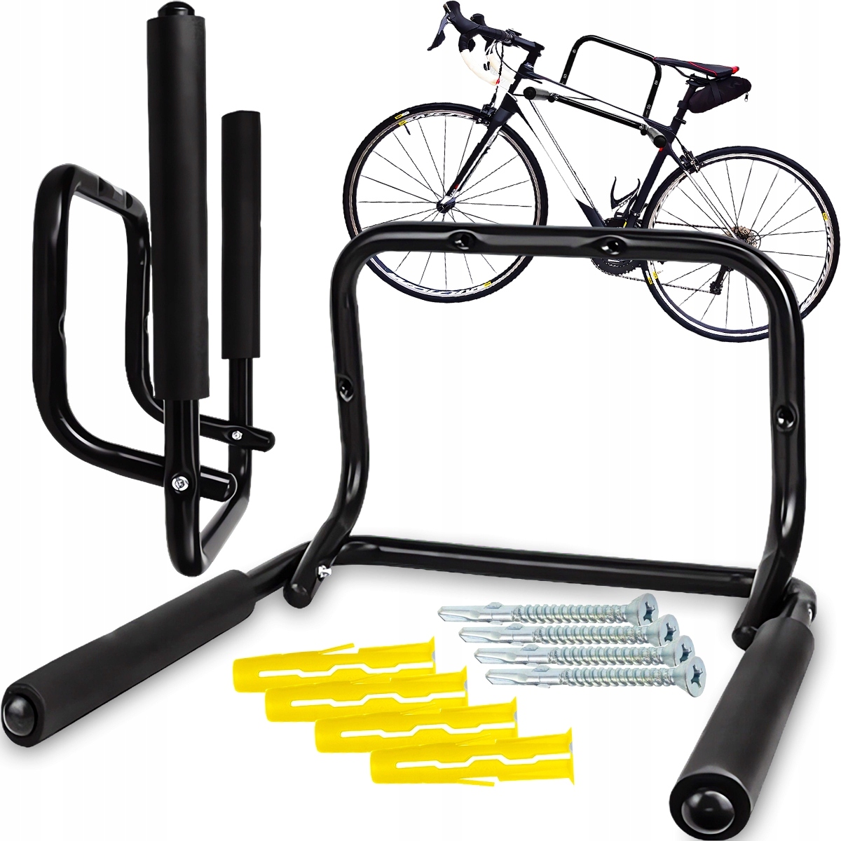 Wieszak ścienny składany uchwyt 2 rowery za ramę 45kg narty deskę rowerowy