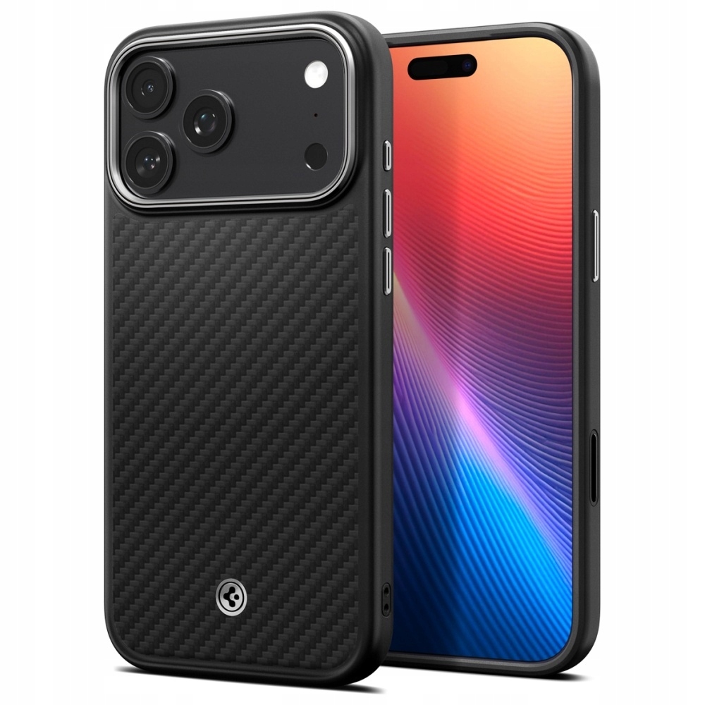 Puzdro Spigen Enzo Aramid „t“ Mag MagSafe pre iPhone 17 Pro čierno-strieborné