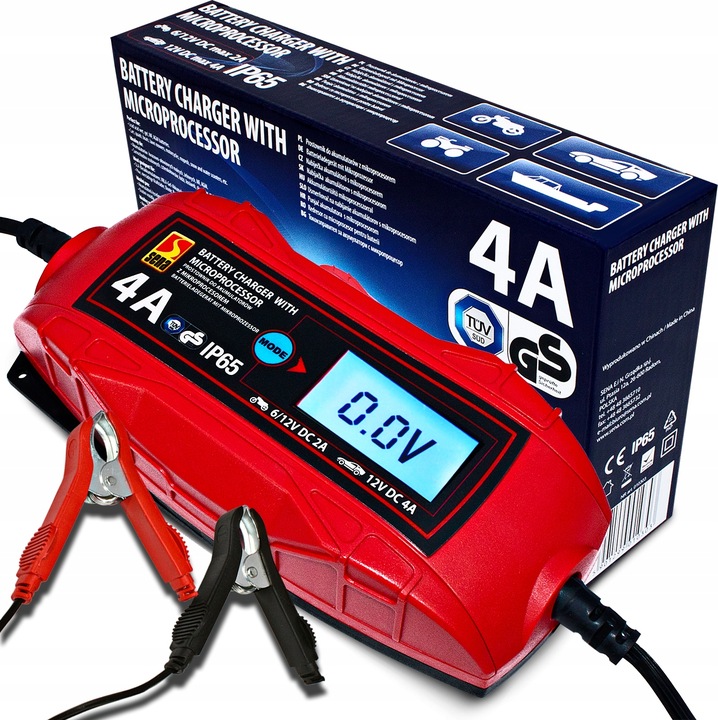 Prostownik automatyczny 6V/12V 4A LCD SENA