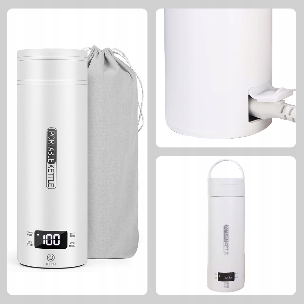 Přenosná Cestovní Konvice 500 ML Elektrická Termoska Elektrická Konvice