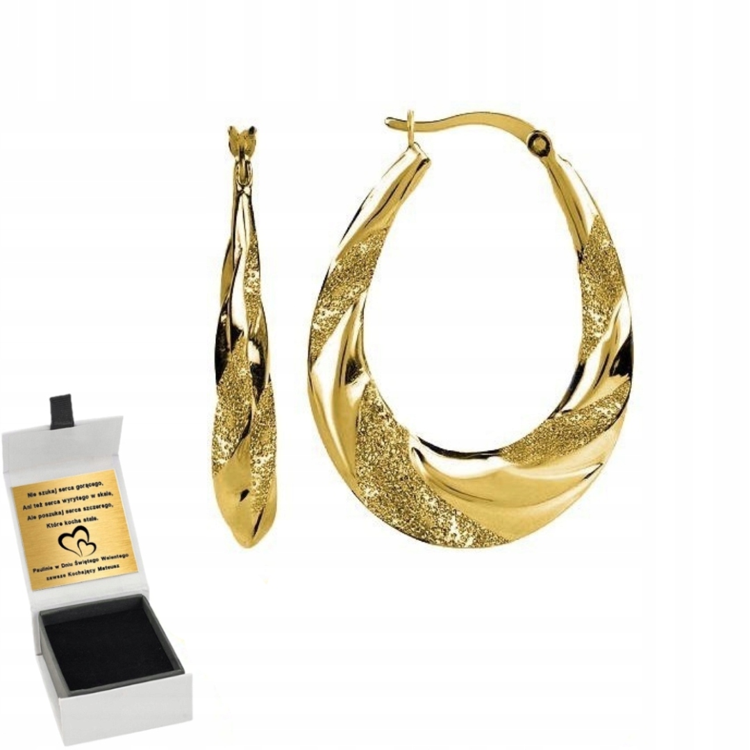 Zlaté Náušnice Anglické Elegantní Pozlacené Stříbro O Ryzosti 925 Gravírování