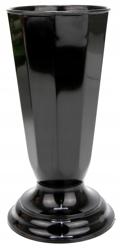DUŻY CZARNY WAZON flakon cmentarny nagrobny Wys. 38cm Marka inny