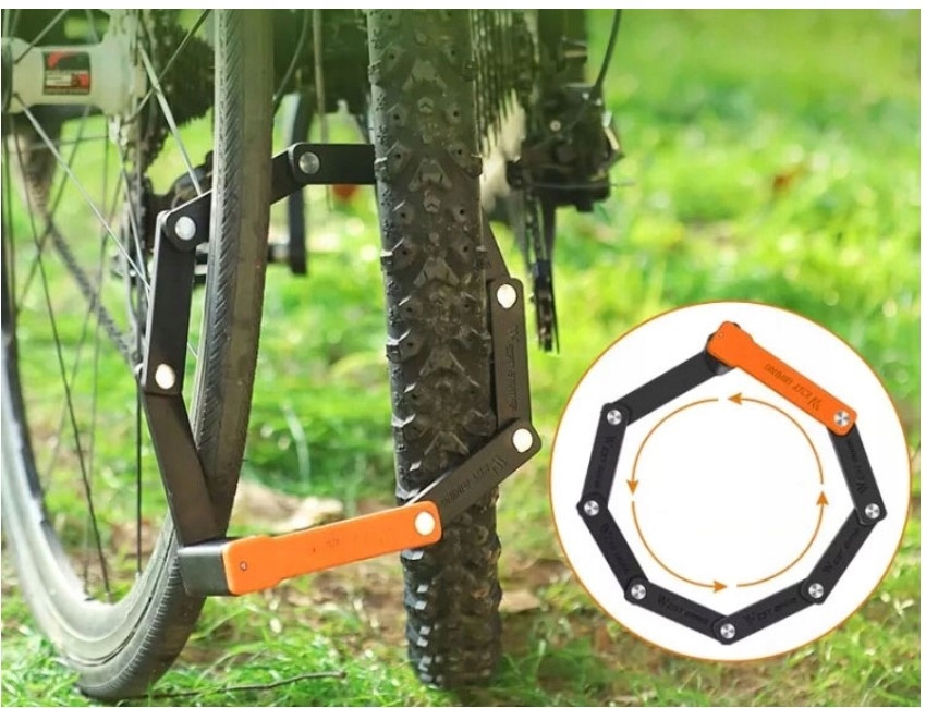 ZAMEK ROWEROWY ZAPIĘCIE SKŁADANE BLOKADA ROWERU Model Mini Folding Lock