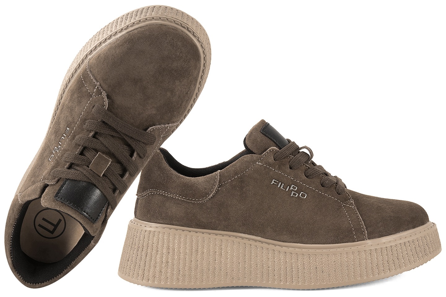 Filippo DP7982 Dámské Tenisky Na Platformě, Kožené, hnědé, velikost 39