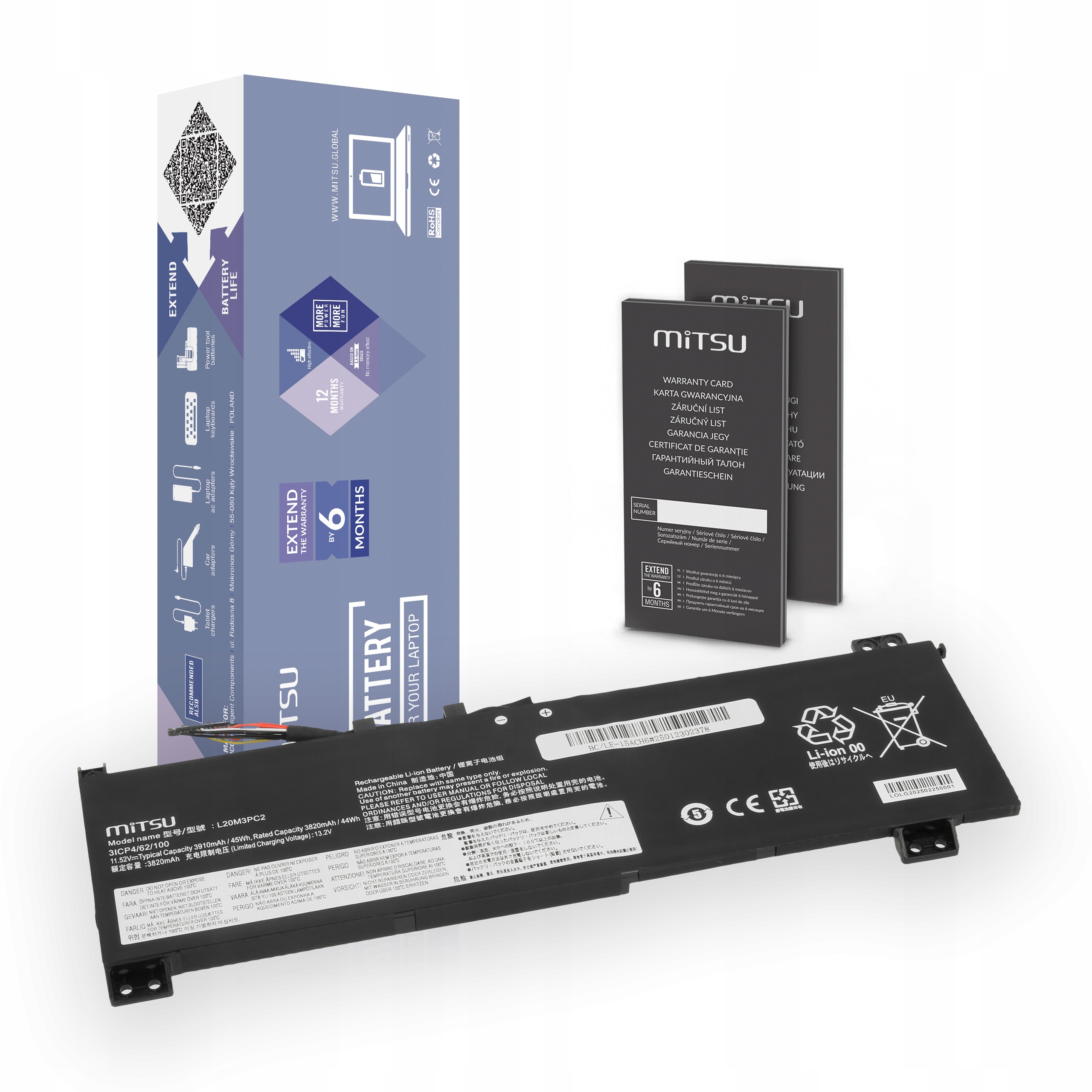 Bateria L20C3PC2 L20M3PC2 L20L3PC2 do Lenovo IdeaPad Gaming 3 15ACH6 15IHU6