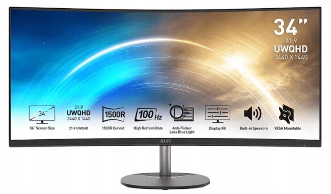 Zakrivený monitor 34'' Msi Pro MP341CQ Va Uwqhd
