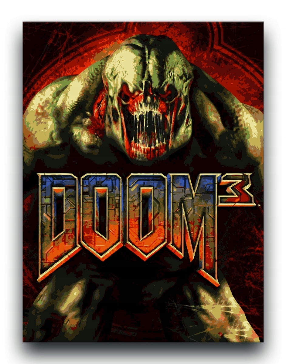 Doom 3 - OBRAZ 40x30 plakat gra canvas 2