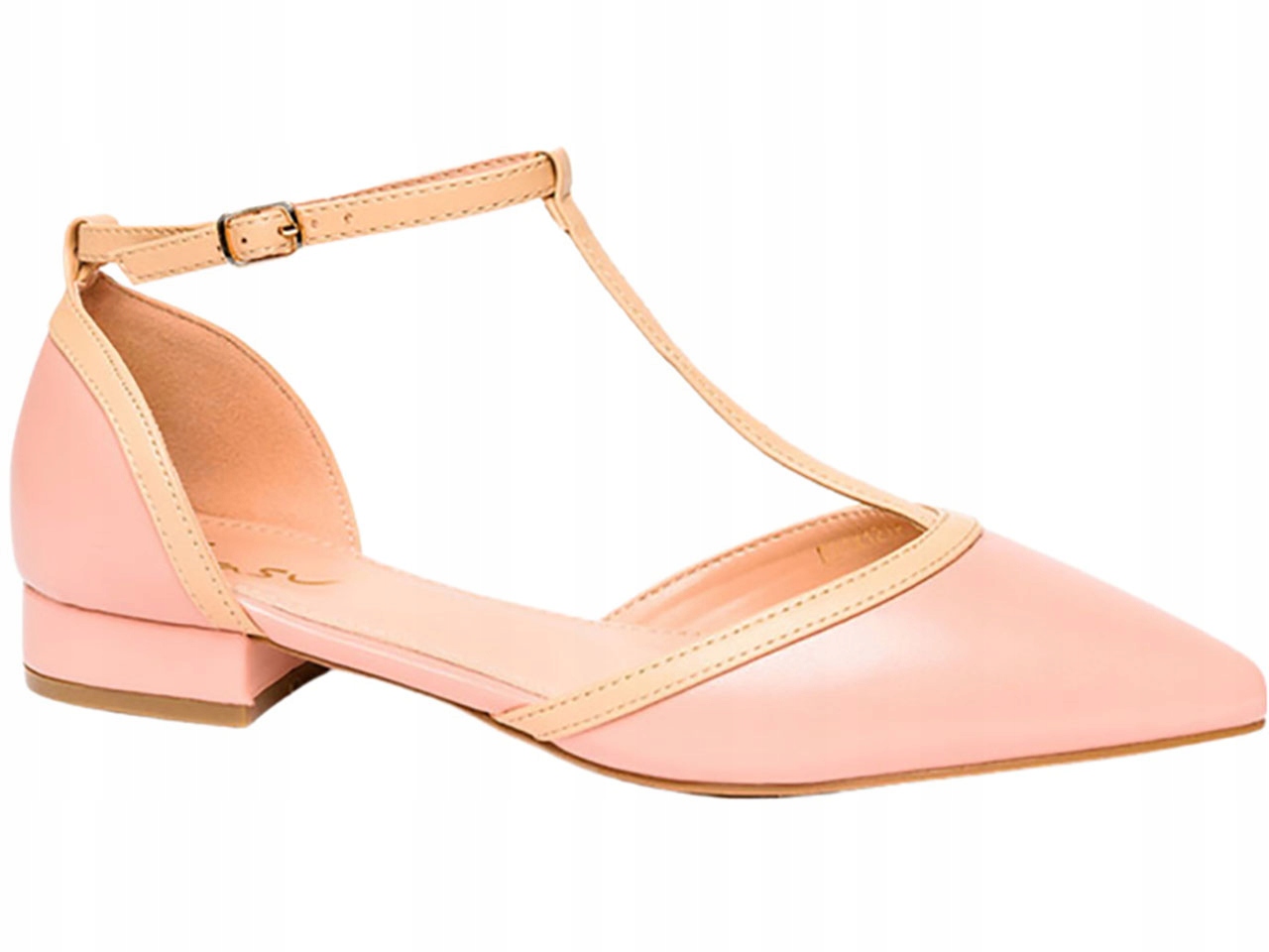 BALERINY PÓŁBUTY OZDOBNY PASEK NISKI OBCAS r 38