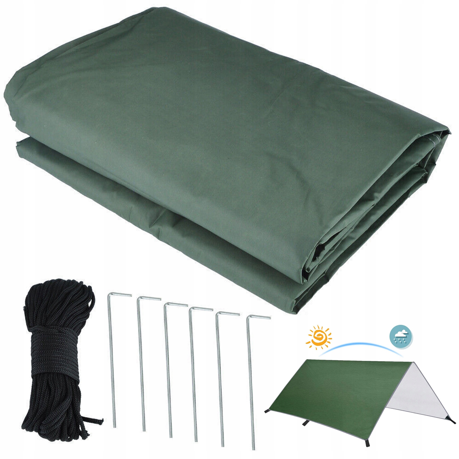 Tarp Turistická Kempingová Plachta Plachta 3x3 m