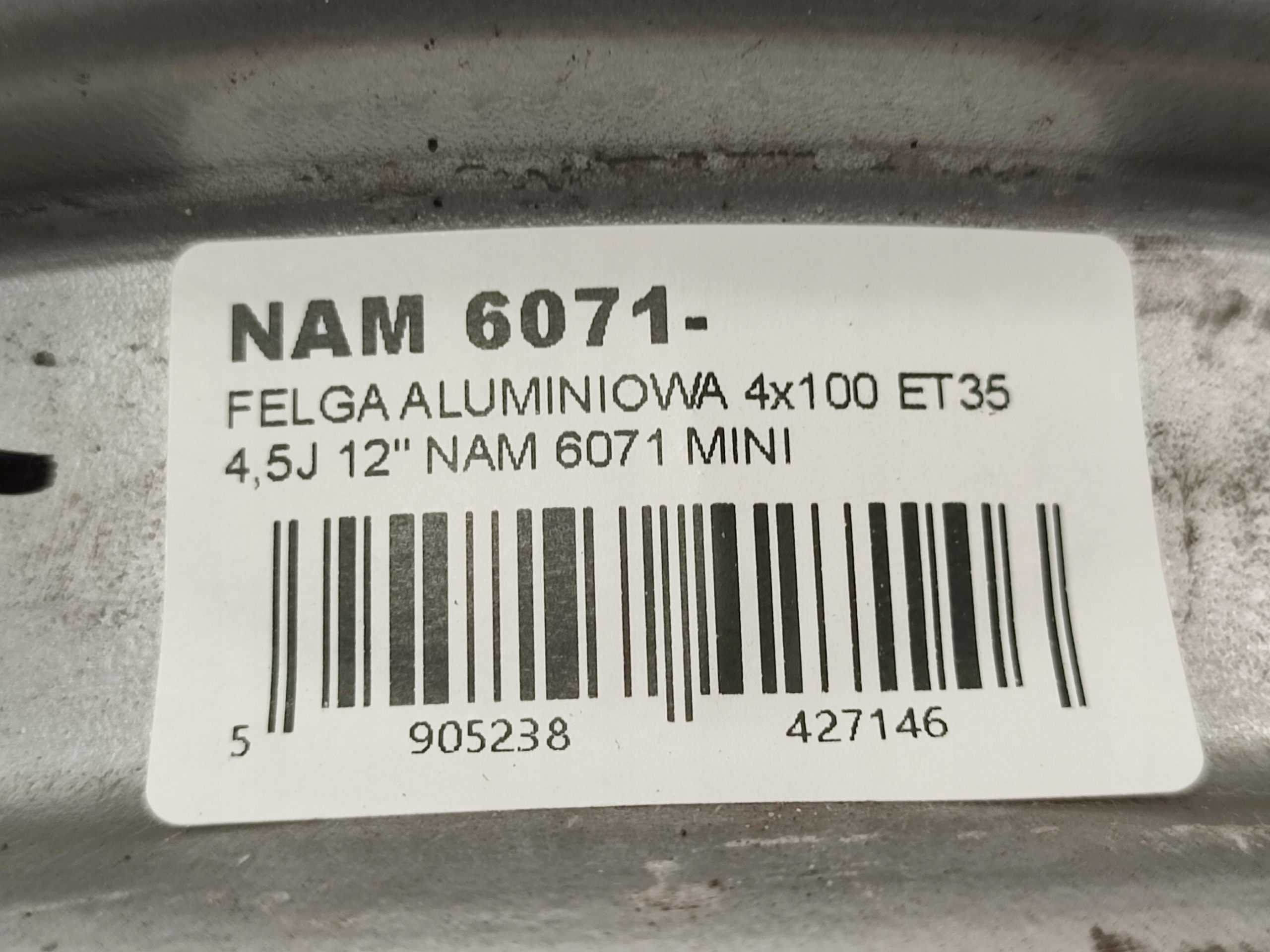 disk 4x100 - ET35 - 4,5J - 12" NAM 6071 MINI