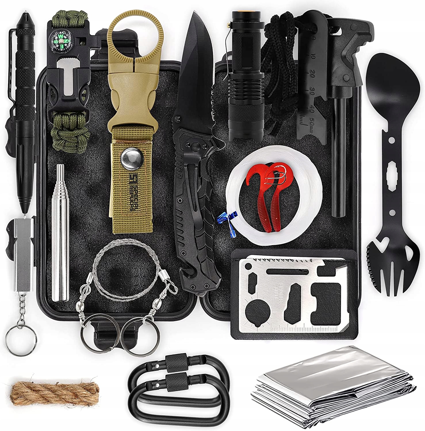 

Duży Zestaw Survivalowy Niezbędnik 25W1 ZS-20