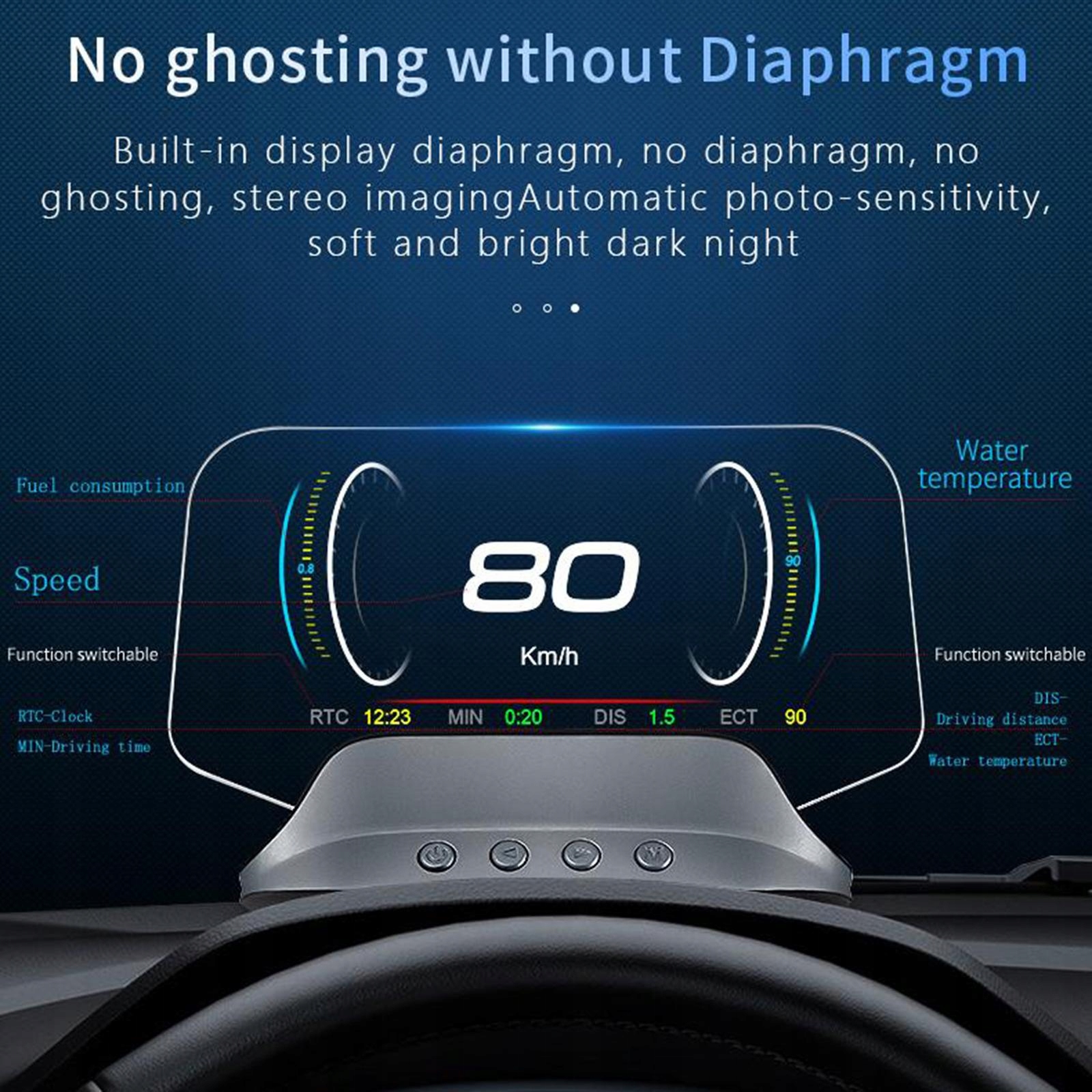 C3 OBD2 GPS Podwójny wyświetlacz samochodowy Head Up Ostrzeżenie o Waga produktu z opakowaniem jednostkowym 0.02 kg