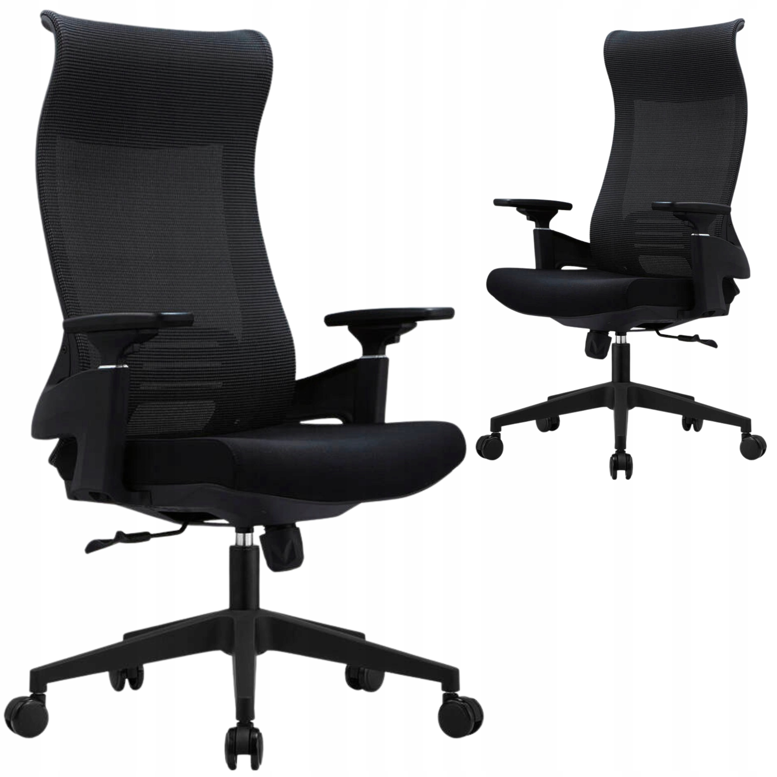 Fotel Biurowy Obrotowy Ergonomiczny Krzesło Do Biurka Regulowane Czarne