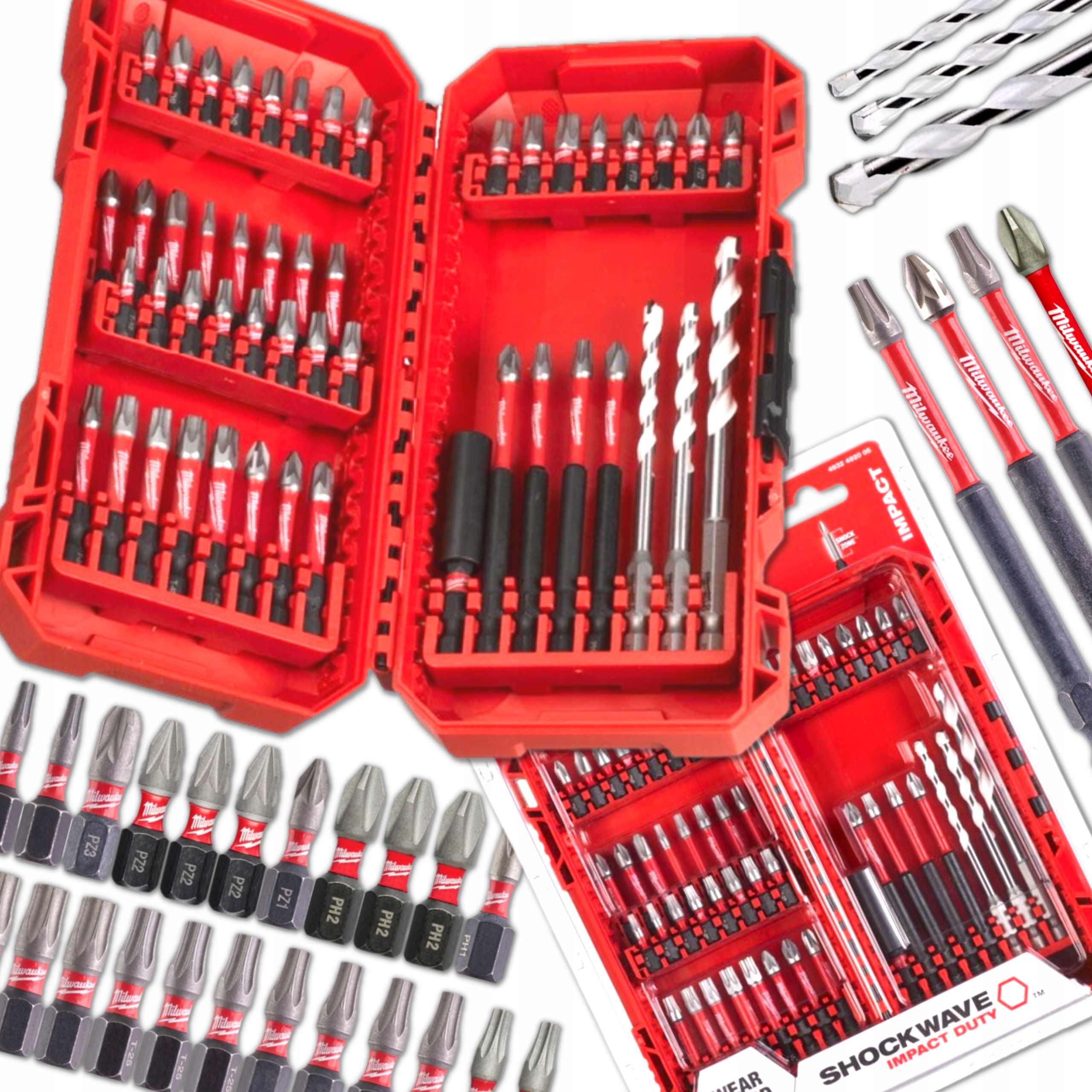 Sada úderových bitů 48ks Velmi odolné Milwaukee+ držák s magnetem