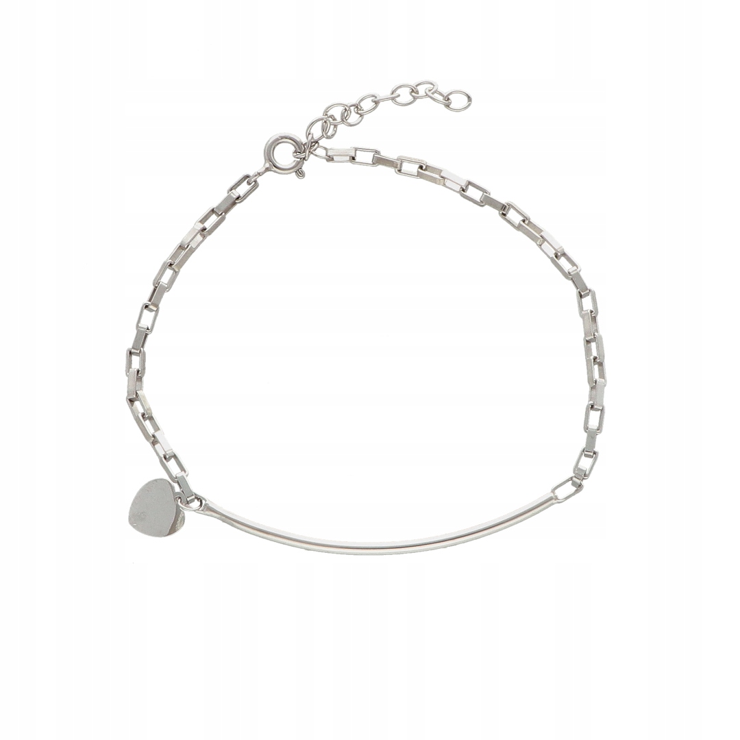 Náramek se srdcem, stříbro