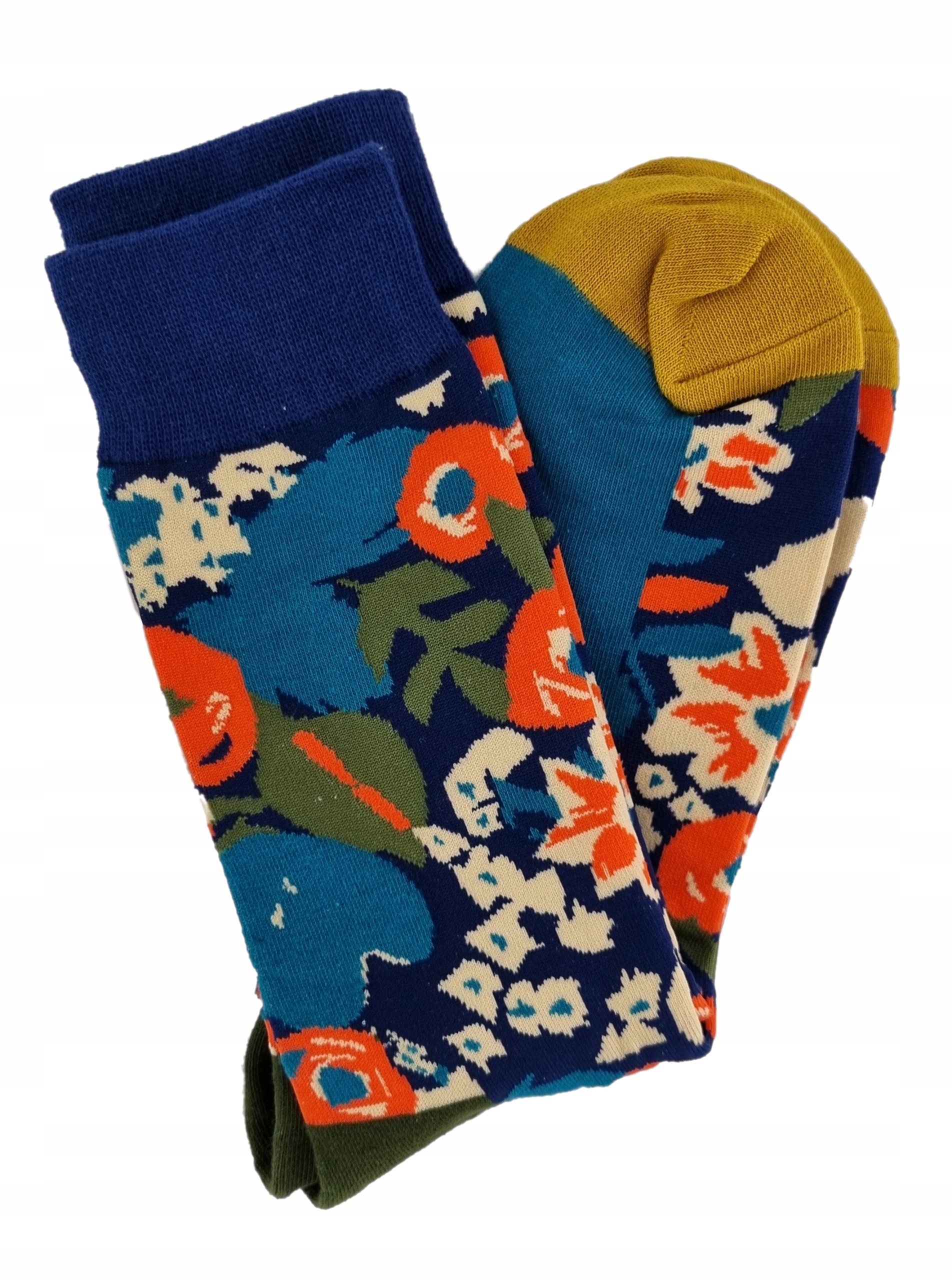 SKARPETKI TKANE KOLOROWE KWIATY 41-45 Marka DKM