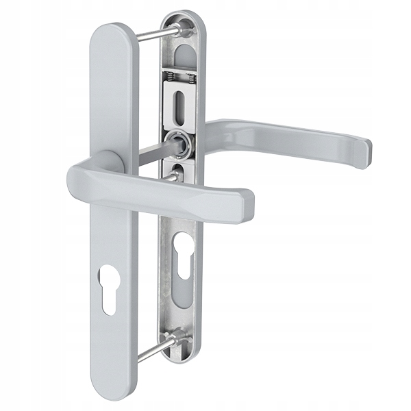 Klika na dveře Saturn 36 stříbrná, oválný štítek L92 solid