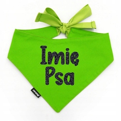 Levně Nákrčník s jménem psa Green Black Brokat S