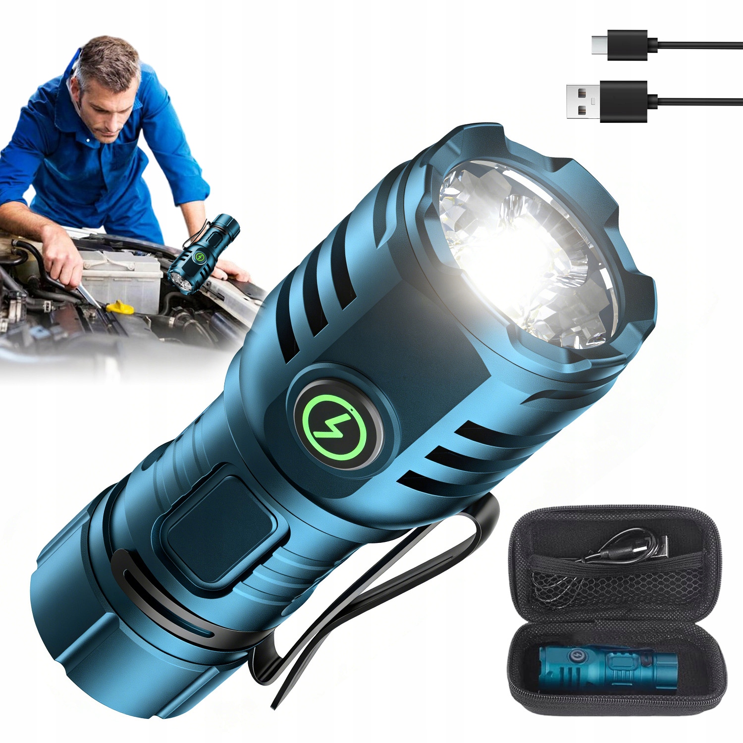 Latarka 8 Trybów Usb Ładowalna Do Obozowanie Wędrówki Ryby Nocne Spacery