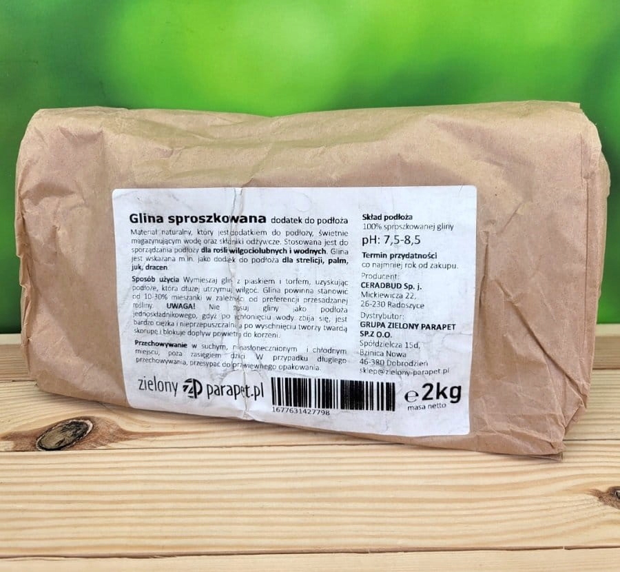 GLINA SPROSZKOWANA dodatek do podłoży 2kg pH 6-9