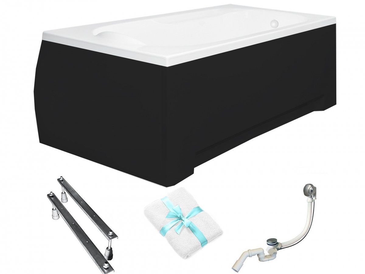 Besco Vana Bona 150x70 s černým krytem sifon