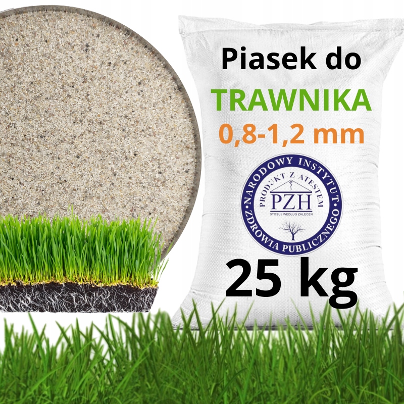 

Piaskowanie Trawnika Trawy Piasek 0,8-1,2 mm 25 Kg