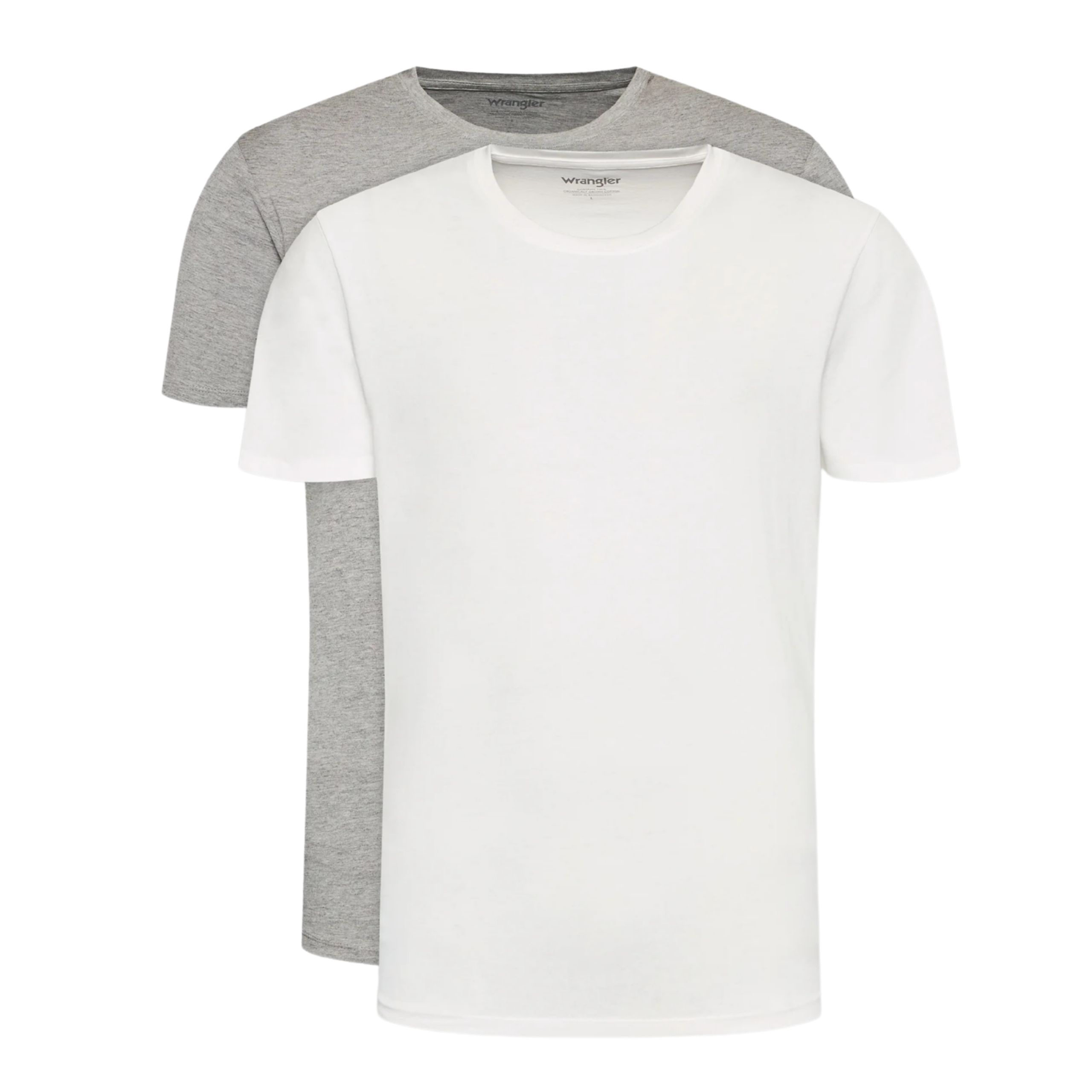 Wrangler 2 Pack Pánská trička Šedá/Bílá Bavlněné Na Každý Den M