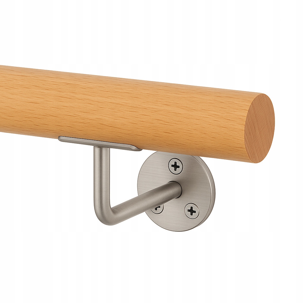 Dřevěná Zábradlí Na Schody, Nástěnná Buková 120 cm Ø 42 MM