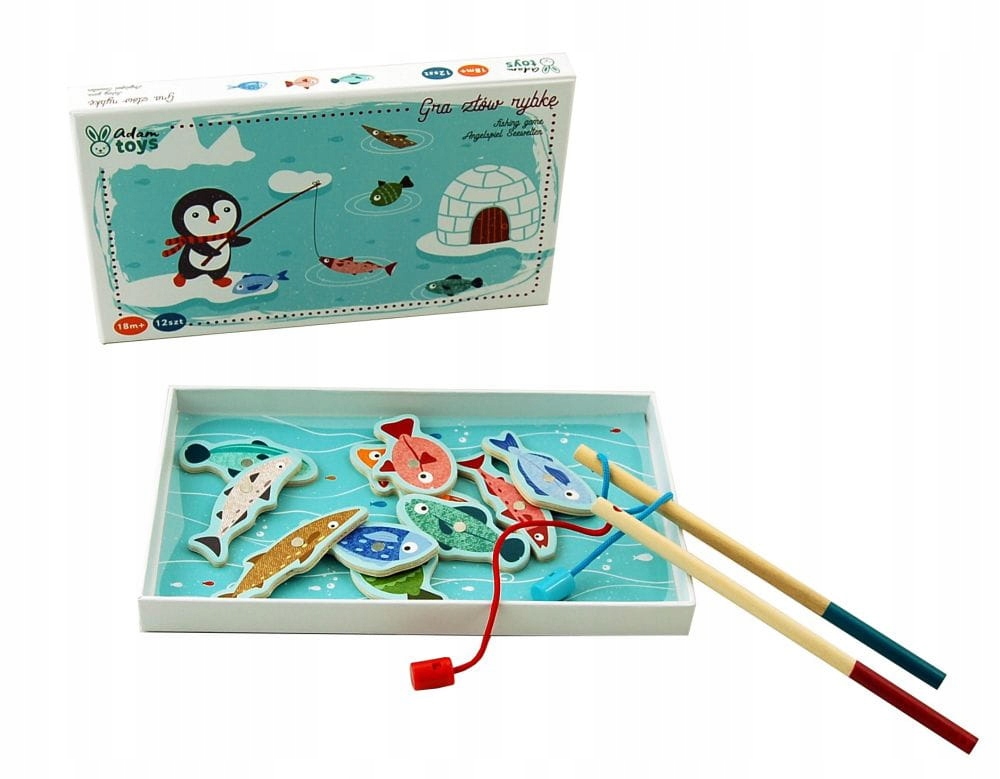 

Łowienie Rybek Gra Drewniana Magnetyczna 2 Wędki