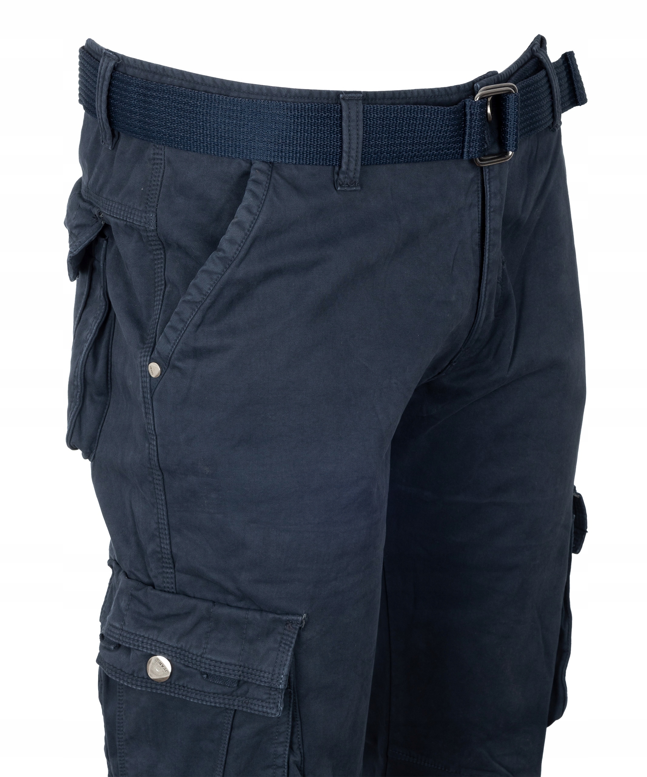 Zateplené kapsáče Tmavě Modré Teplé S Fleecem pásek bonus W40