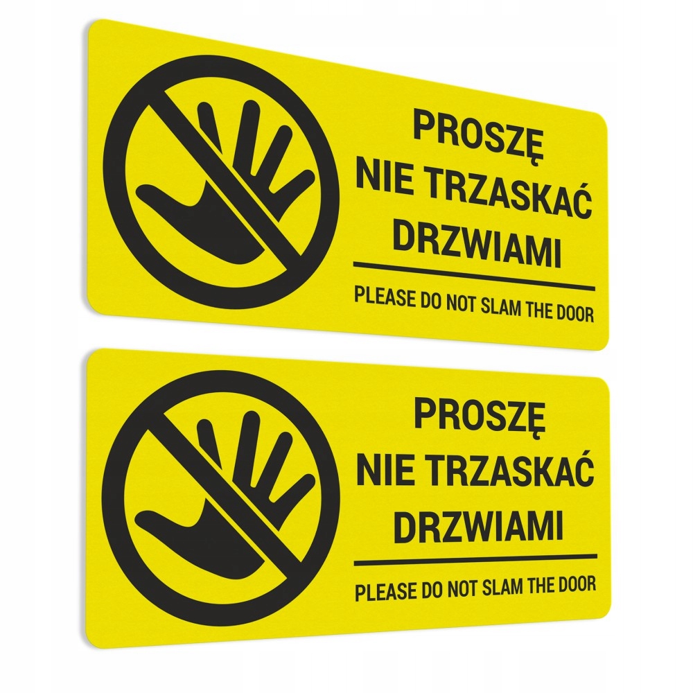 

2 Naklejki Proszę Nie Trzaskać Drzwiami 4.5x10