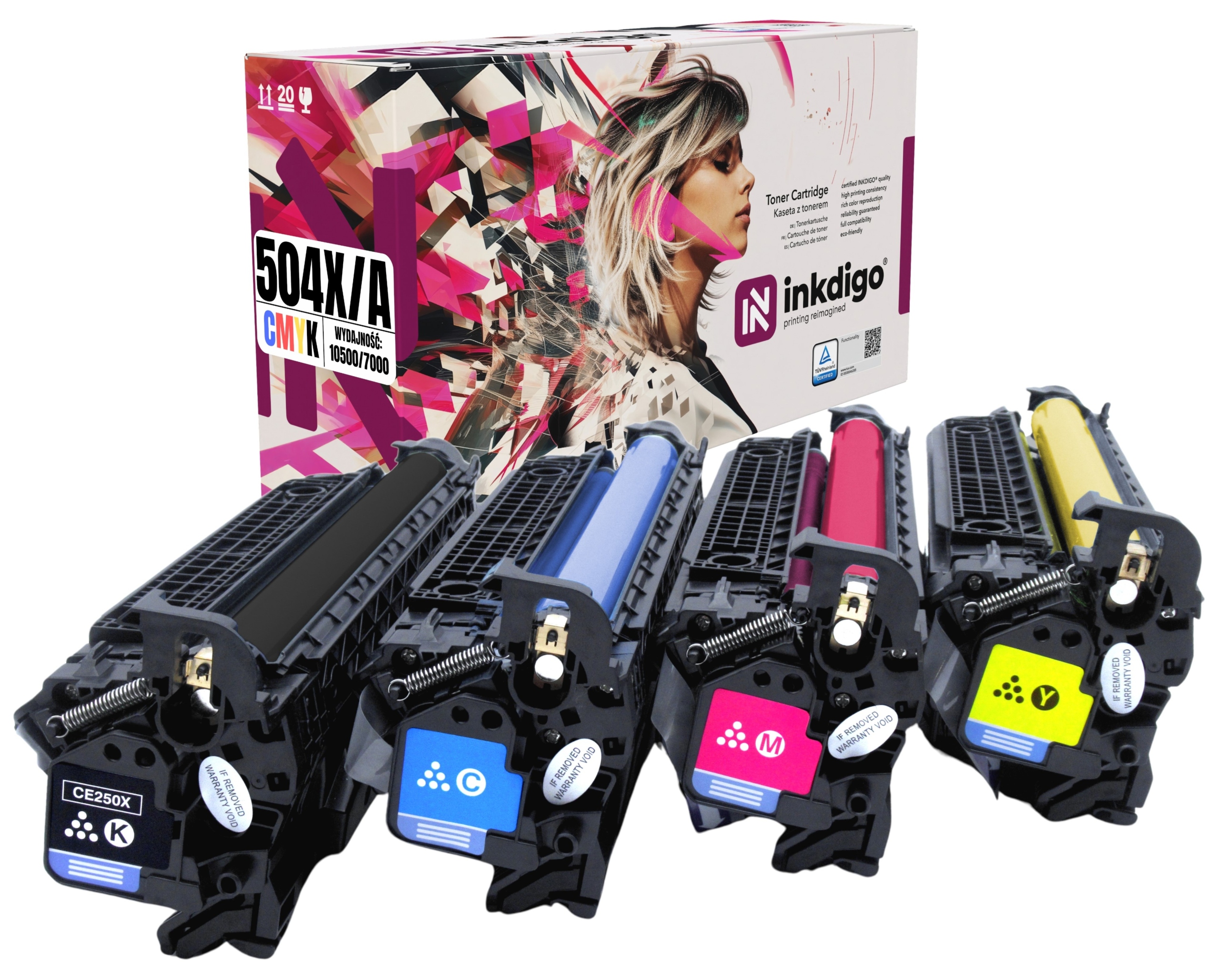 4x Toner pro Hp 504X CE250X Laserjet CM3530 CP3525