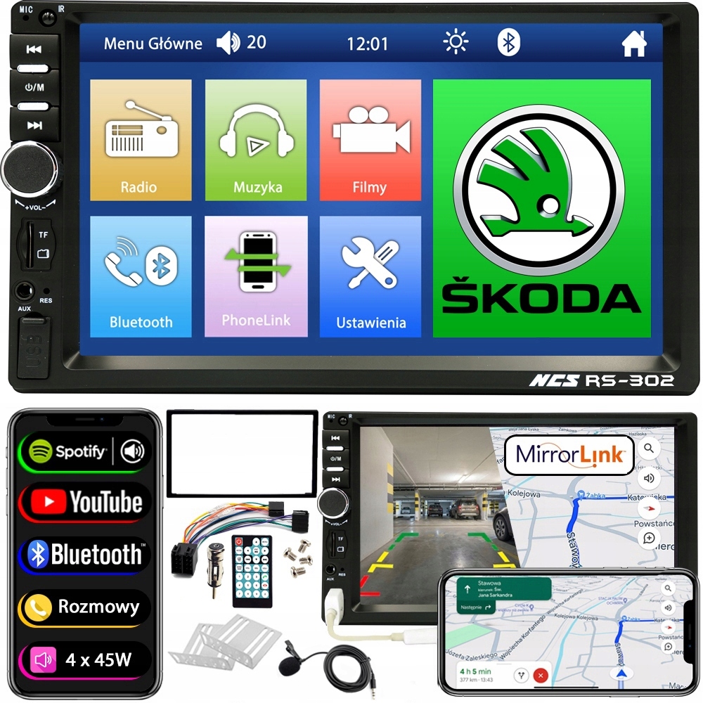 Bluetooth Usb Rádio pre Škoda Superb 1 I 2000- 2008