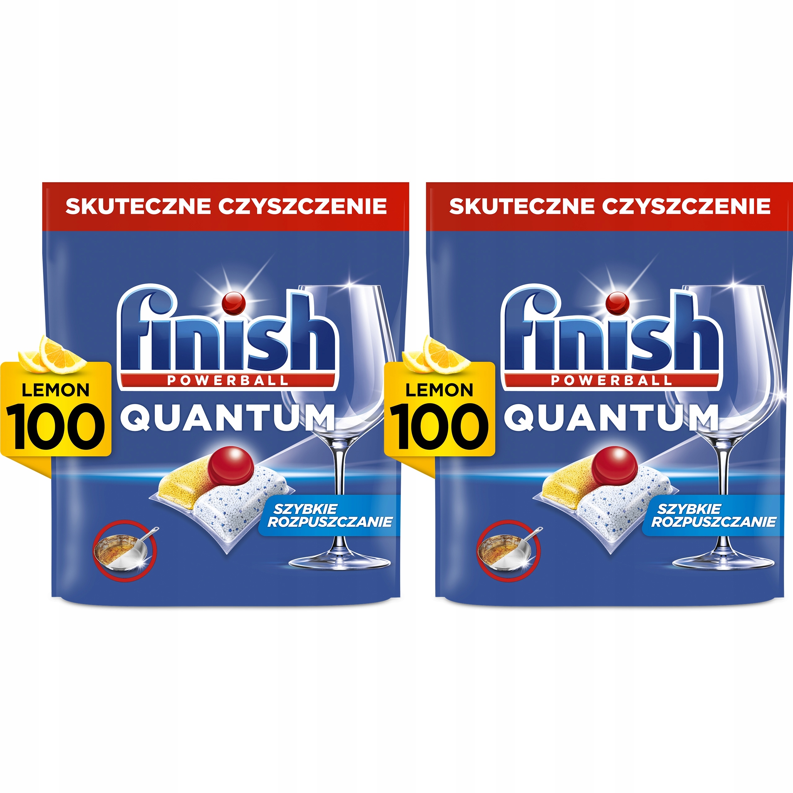 Finish Quantum Kapsułki do Zmywarki do Naczyń Lemon Cytryna 2x 100 sztuk