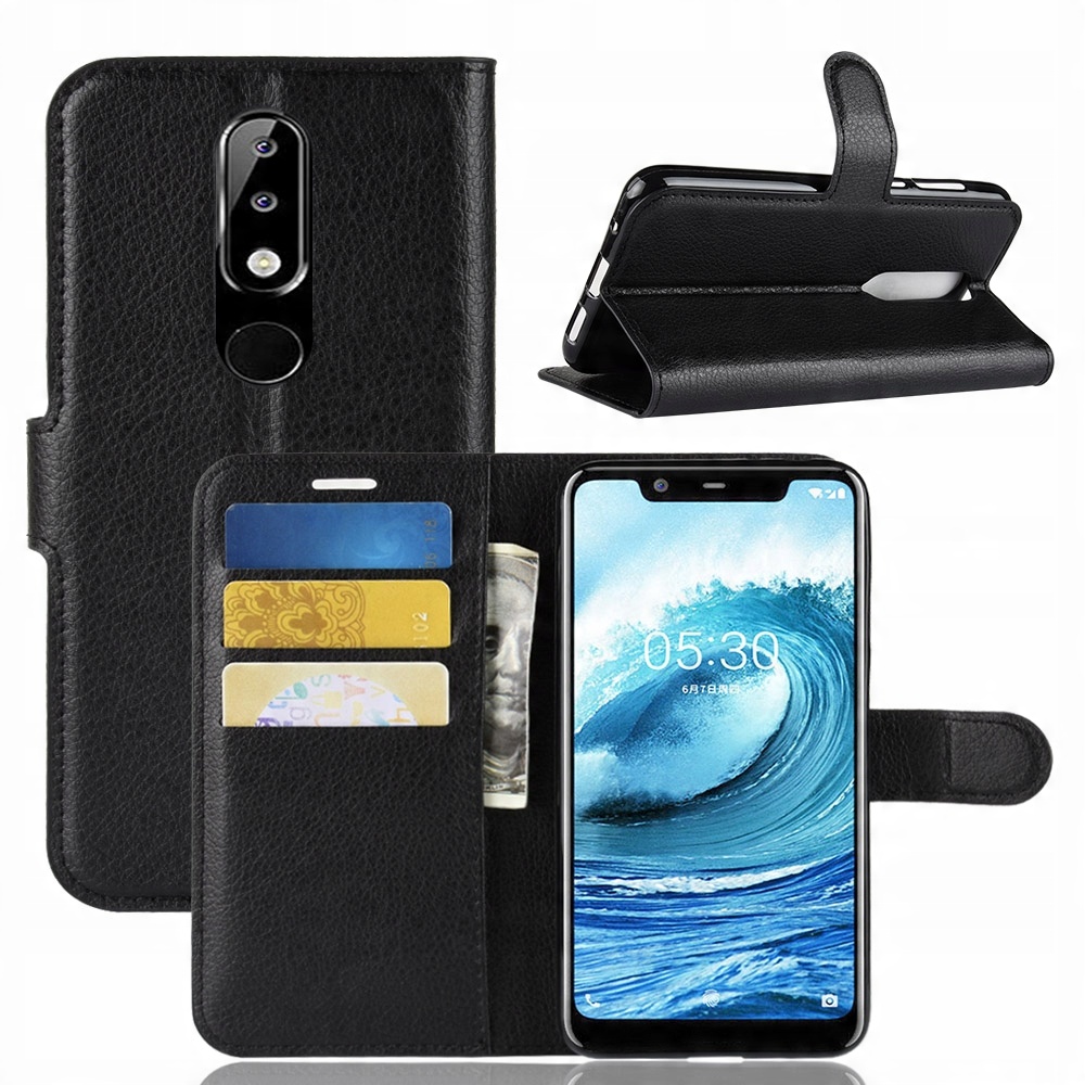 

Etui Portfel Litchi, Pokrowiec Do Nokia 5.1 Plus