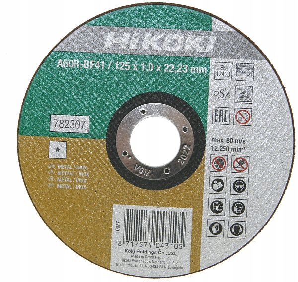 

Hikoki Tarcza do cięcia stali inox 125x1,0 782307