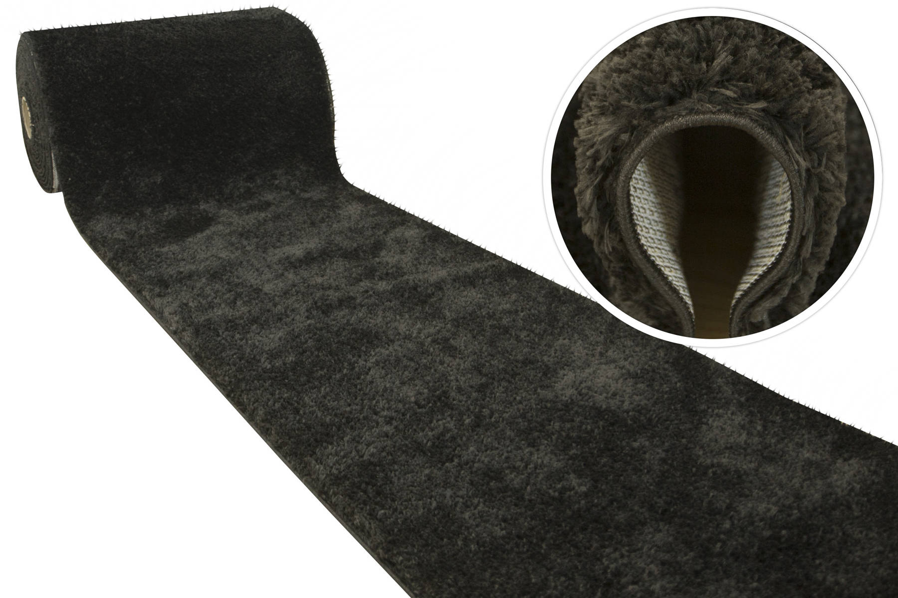 

szer. 100 cm Miękki Puszysty Chodnik Shaggy Czarny