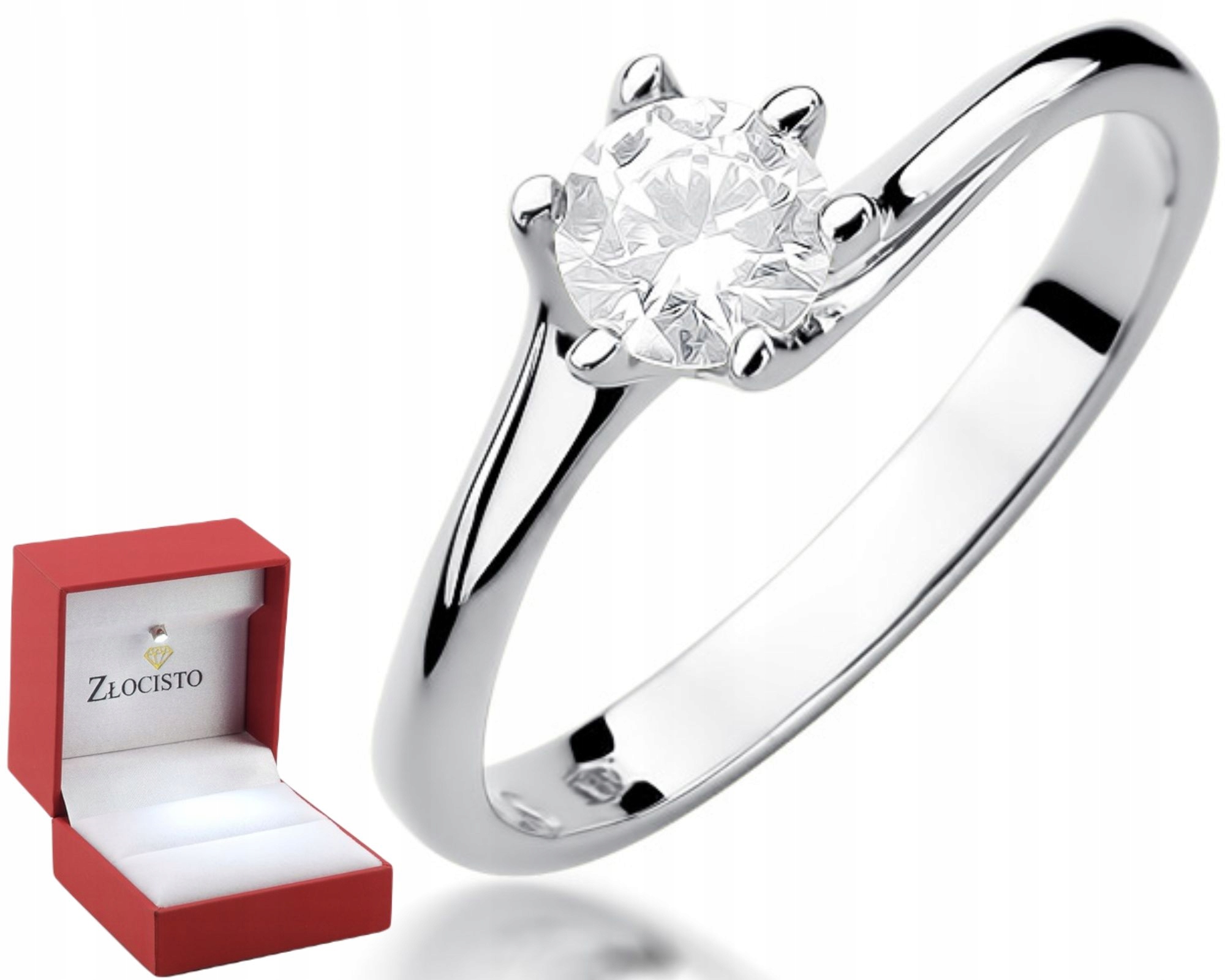 Bílé Zlato Prstýnek S Briliantem, Diamant Pro Ženu