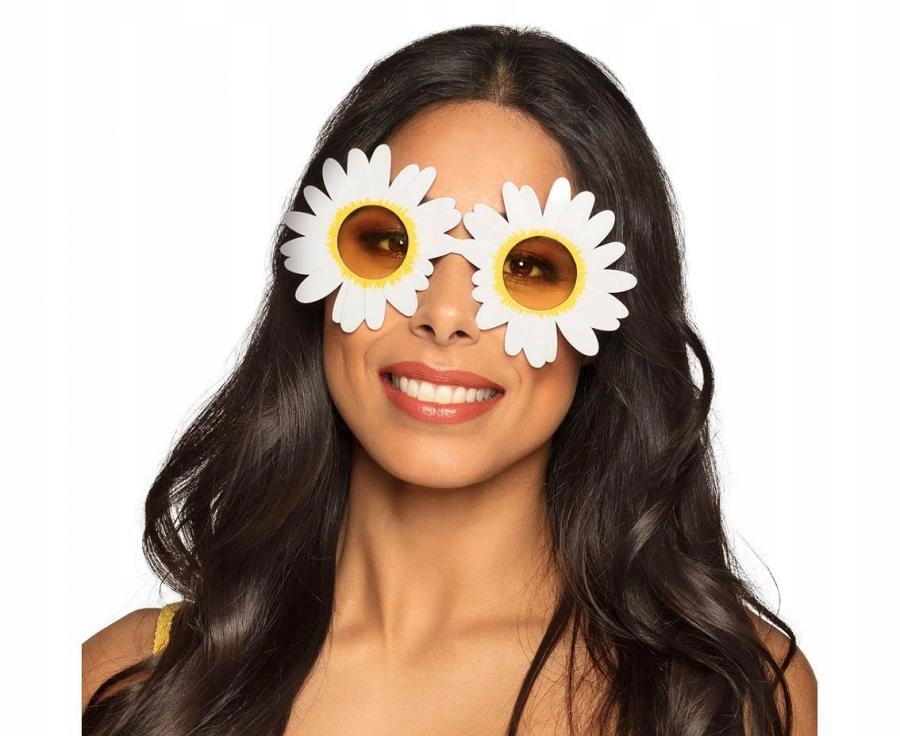 OKULARY IMPREZOWE STOKROTKI / RUMIANKI / KWIATKI WIOSNA LATO BAL IMPREZA