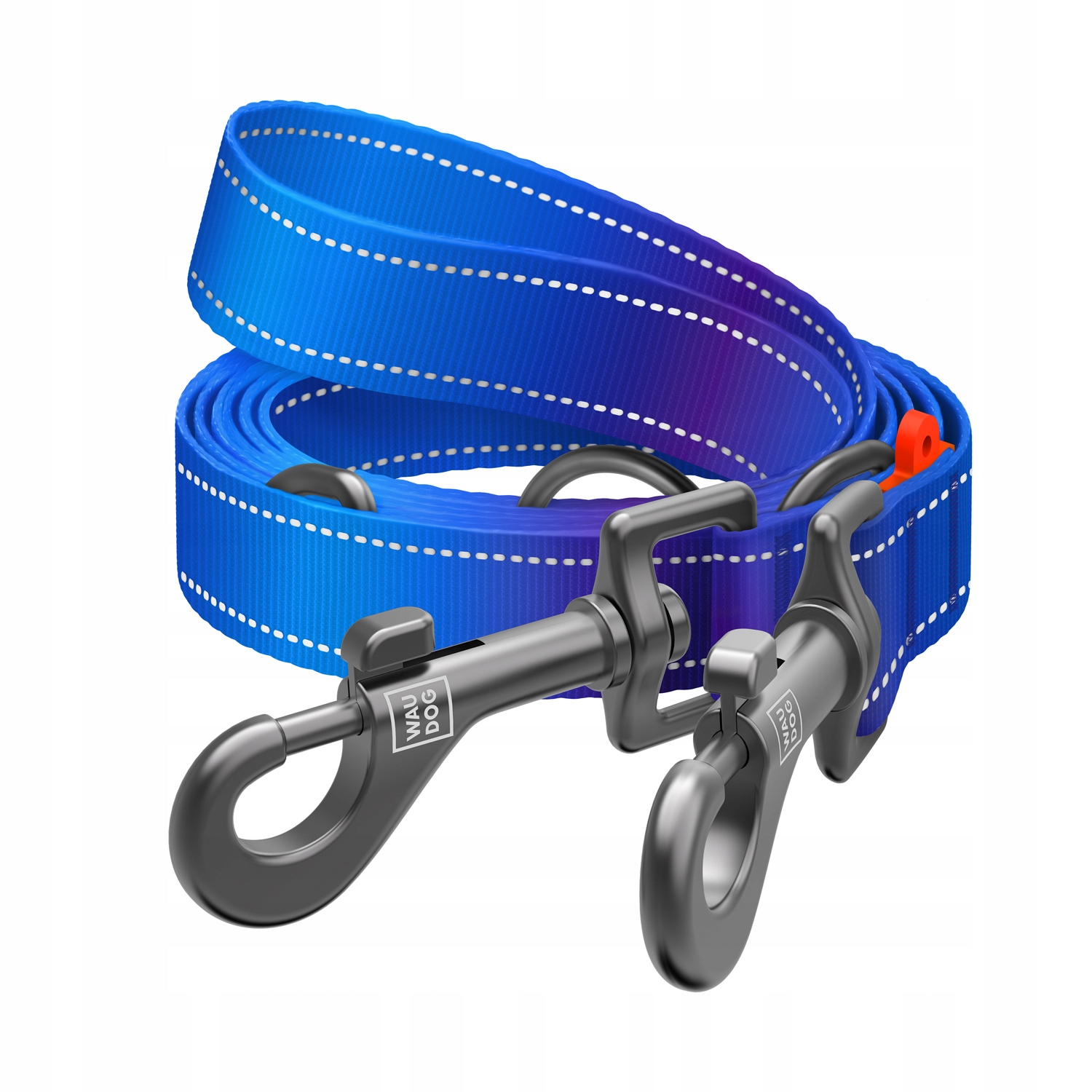 Vodítko pro psa, nylonové, reflexní, modré, velikost M, 3 m, šířka 20 mm