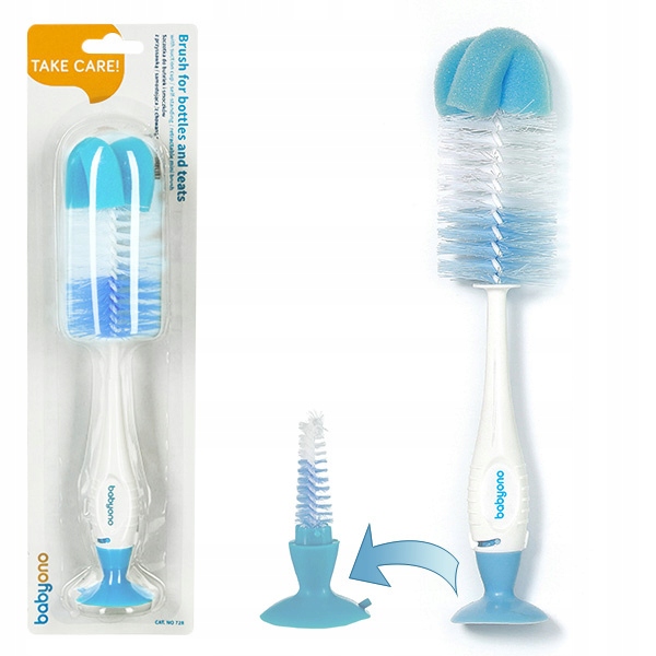 BabyOno SZCZOTKA Z PRZYSSAWKĄ do butelek smoczków