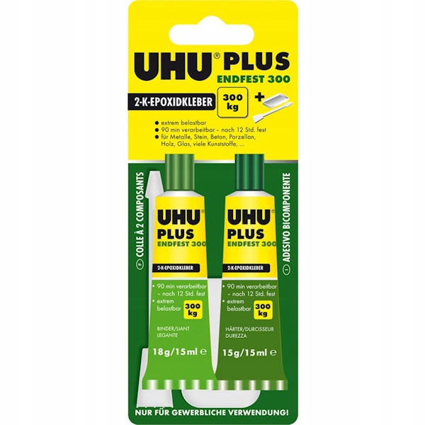 Klej epoksydowy Uhu Plus 300 kg dwuskładnikowy, długo wiążący 2x15 ml
