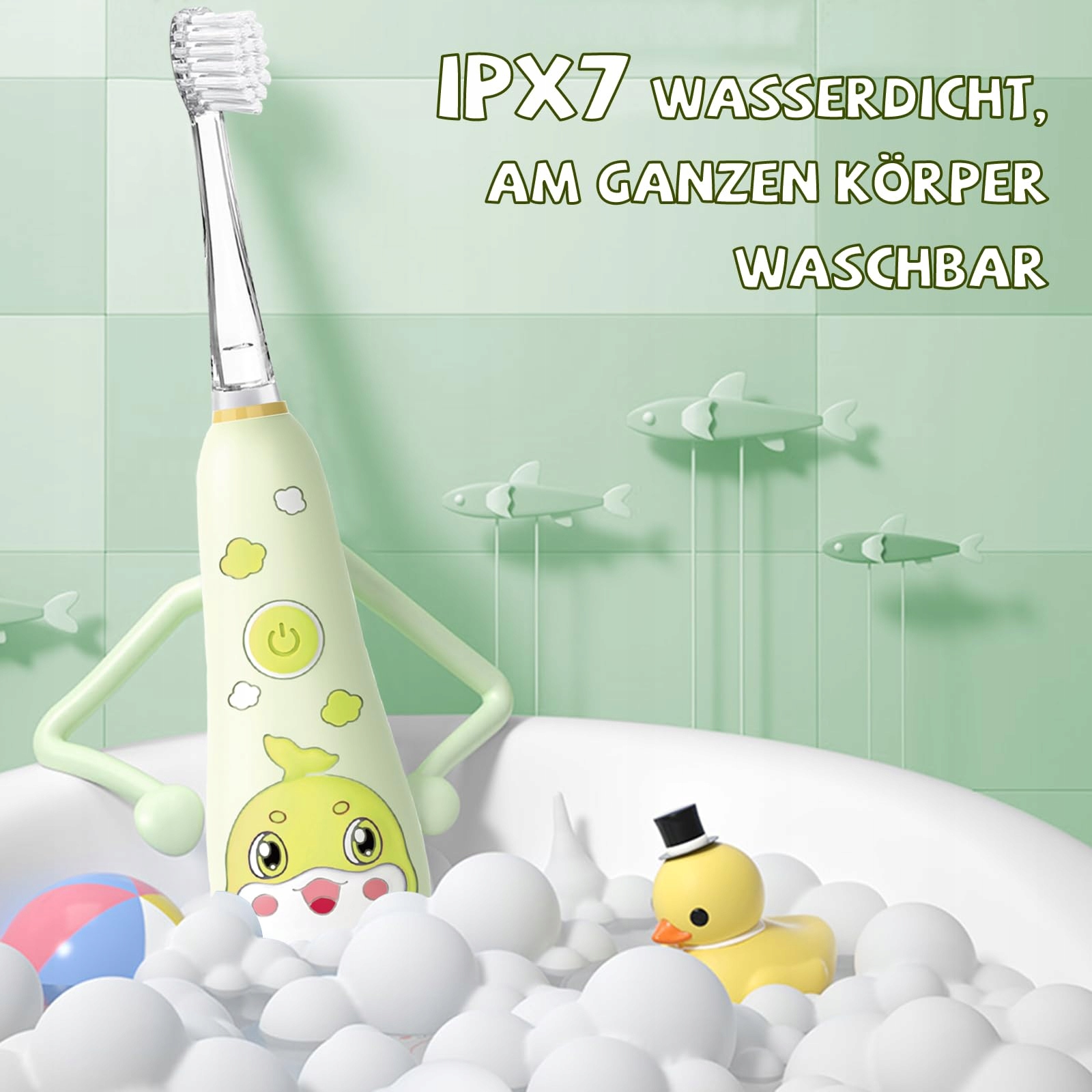TEETECK Elektryczna Szczoteczka Dla Dzieci LED USB IPX7 2 Główki — miniatura 2