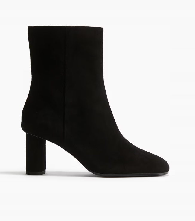 H&m Dámské Kotníkové Boty Černé Kožené Na Podpatku 41 Y6B