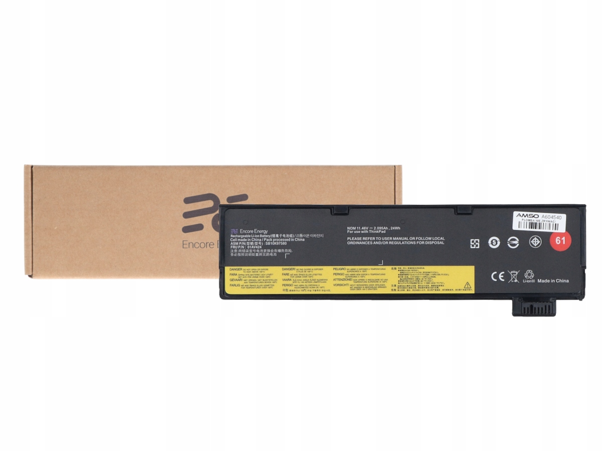 Bateria do laptopa Lenovo ThinkPad T470 T570 2095mAh 01AV424 Encore Energy